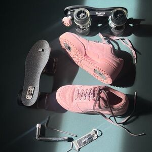 Flaneurz pink adidas custom skate shoes 8.5